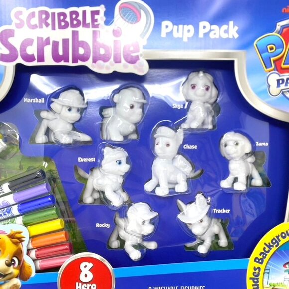 Crayola Scribble Scrubbie PAW Patrol Pup Pack Figues 8 Count Color Wash Toy - Picture 5 of 11